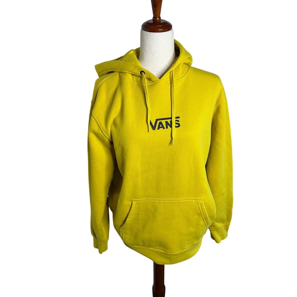 Vans Bright Yellow Logo Pullover Hoodie Size Small